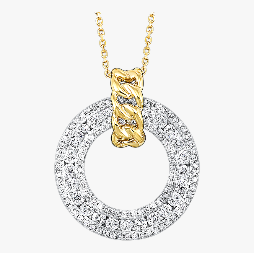 Sami Fine Jewelry Two-tone Diamond Circle Pendant - Pendant, HD Png Download