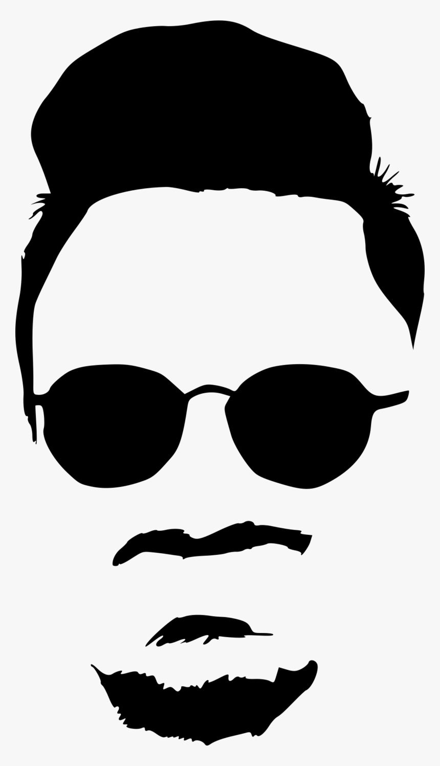 Hipster With Sunglasses Silhouette, HD Png Download