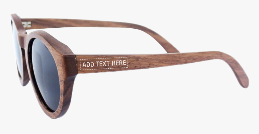 Walnut Wood Round Sunglasses 
 Class - Plastic, HD Png Download