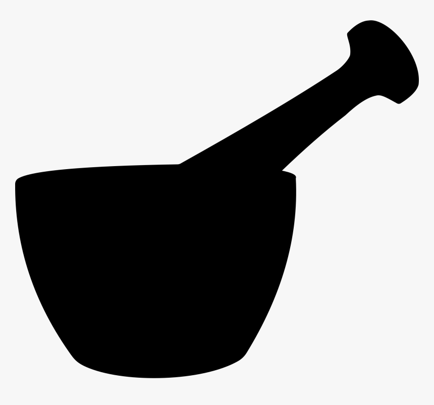 Mortar And Pestle Silhouette - Pestle And Mortar Silhouette, HD Png Download