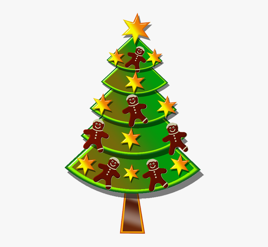 Christmas Tree, Stars, Gingerbread, Christmas, Perníček - Stromeček Png, Transparent Png