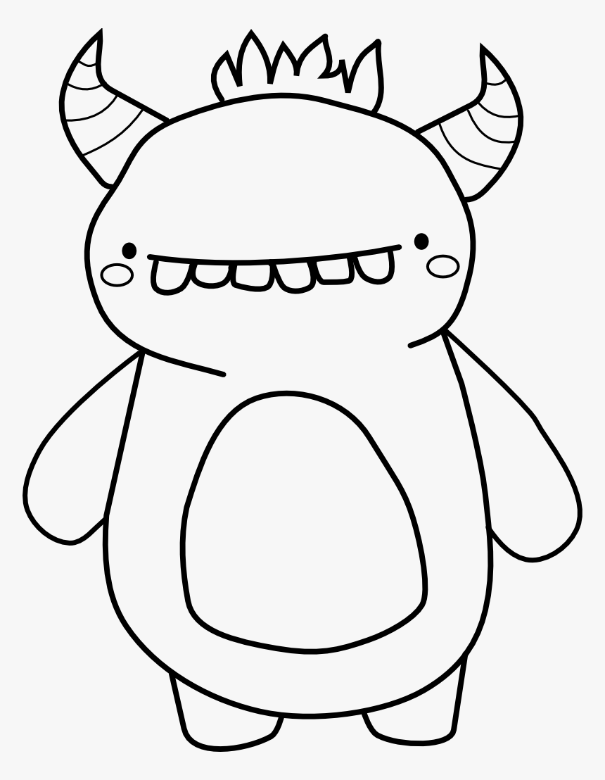 Transparent Sully Monsters Inc Png - Cute Black And White Monster, Png Download
