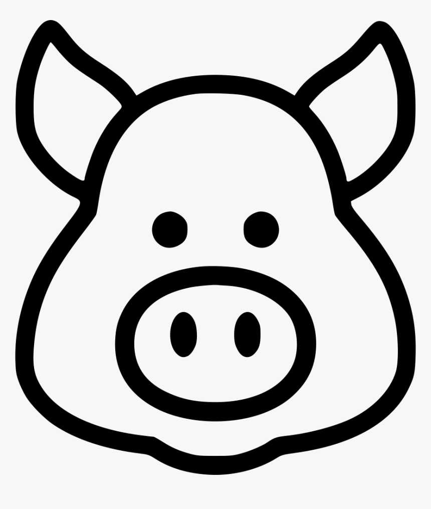 Pig Pig Head Clipart Black And White, HD Png Download , Transparent