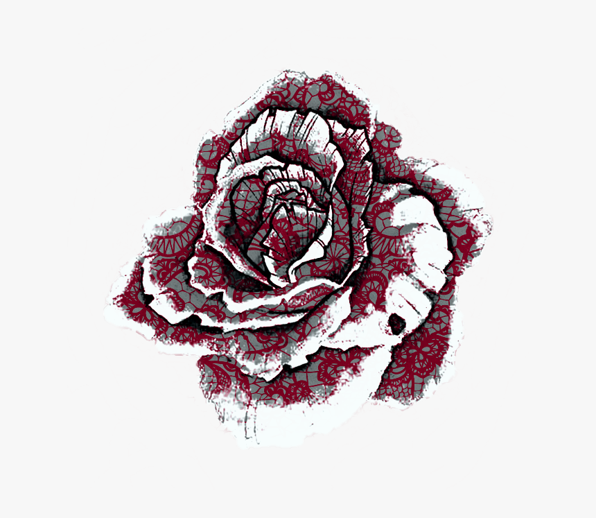 #red #lace #rose - Rose Tumblr Flower Art, HD Png Download