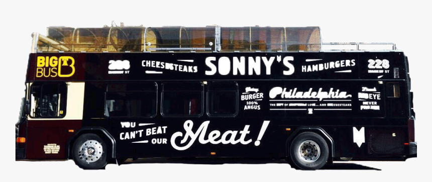 Big Bus Has A Bus Dedicated To Sonny S Famous Steaks - Double-decker Bus, HD Png Download
