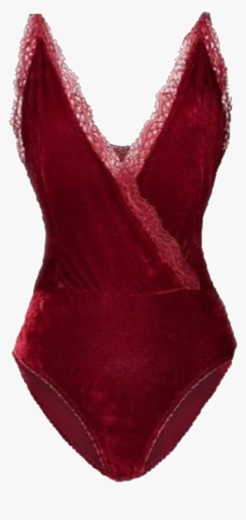 #red #lace #velvet #lingere #beauty #fashion #bathingsuit - Maillot, HD Png Download