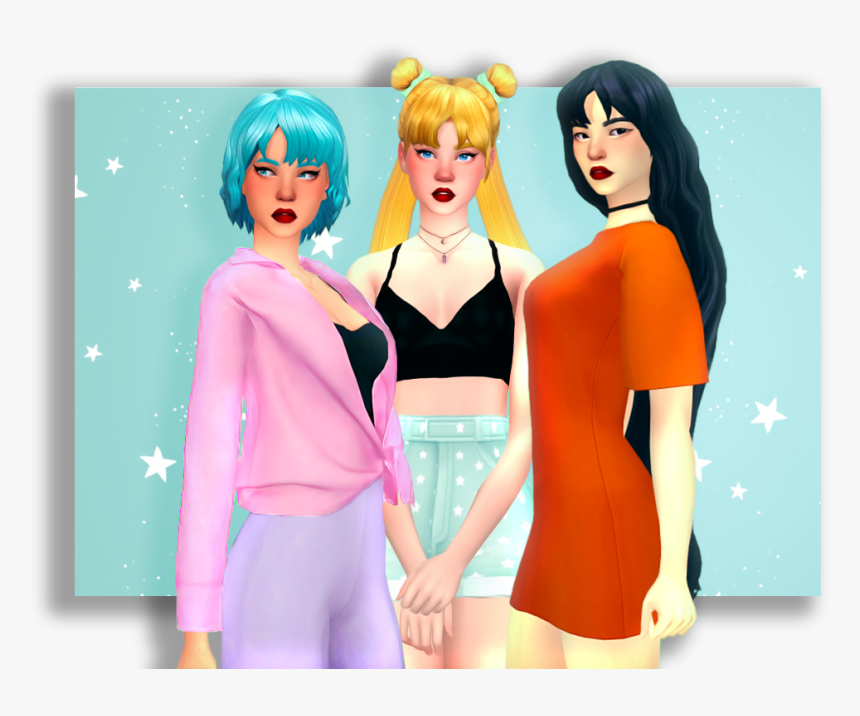 Transparent Sailor Mercury Png - Sims 4 Sailor Mars Hair Simmandy, Png Download