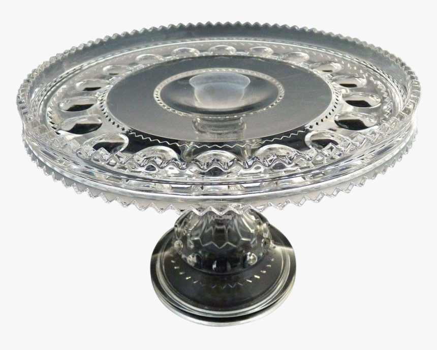 Antique Glass Pedestal Cake Stand Kings Crown Adams - Circle, HD Png Download