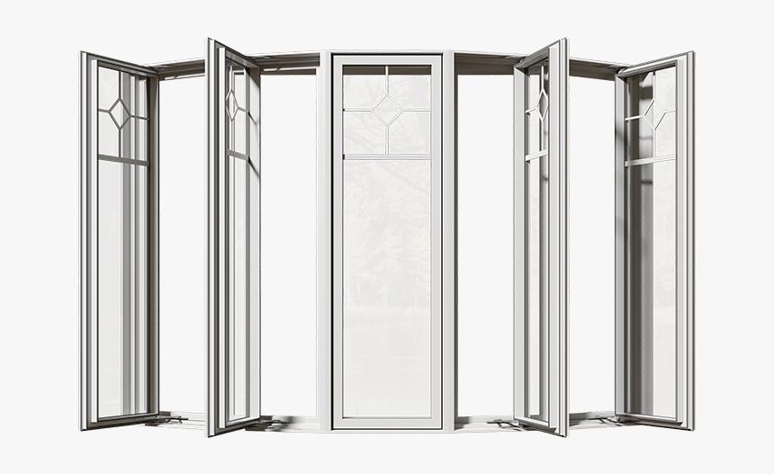 An Open Bay Window From The Front - Shower Door, HD Png Download