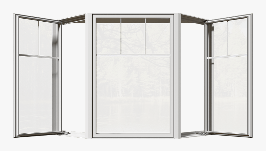 An Open Bay Window From The Front - Shower Door, HD Png Download