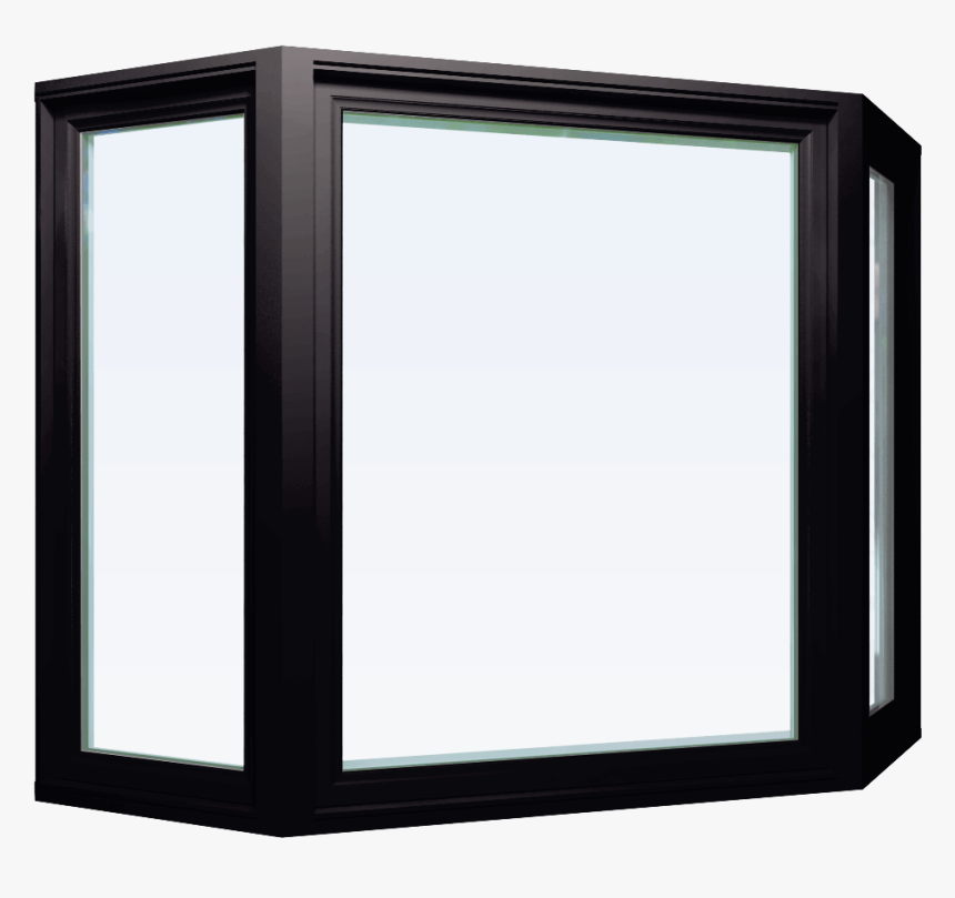 Black Custom Black Color Vinyl Replacement Bay Window - Bay Window In Black, HD Png Download