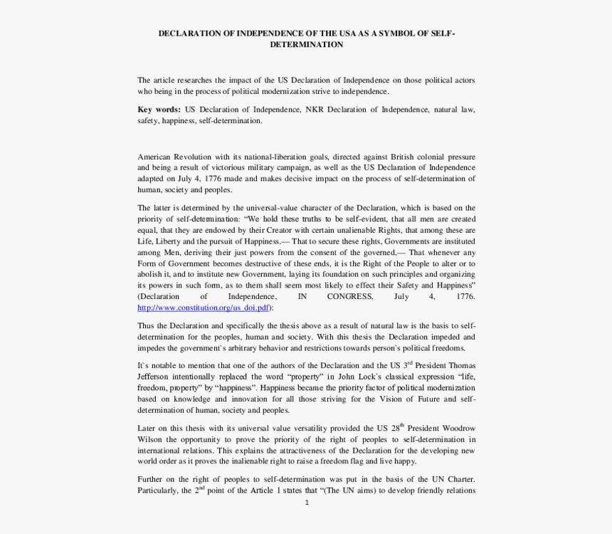 Declaration Of Independence Words, HD Png Download