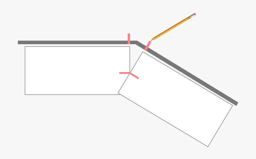 Pencil Windowcill Mark - Angled Bay Roman Blinds, HD Png Download