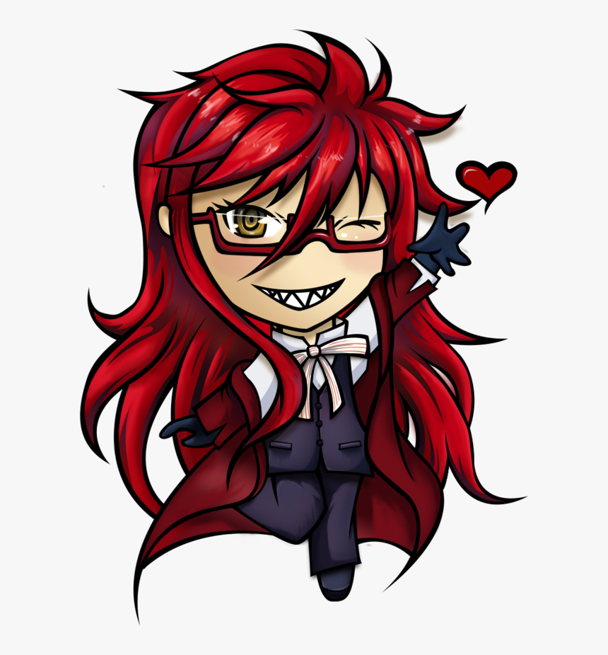 Grell Black Butler Chibi By Sugar Addikt Clipart - Black Butler Chibi, HD Png Download
