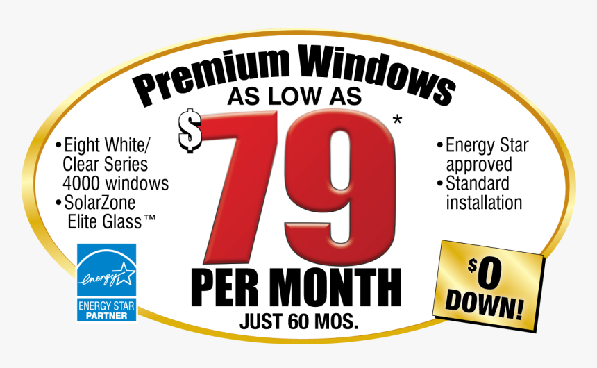 Windows As Low As $69 Per Month - Energy Star, HD Png Download