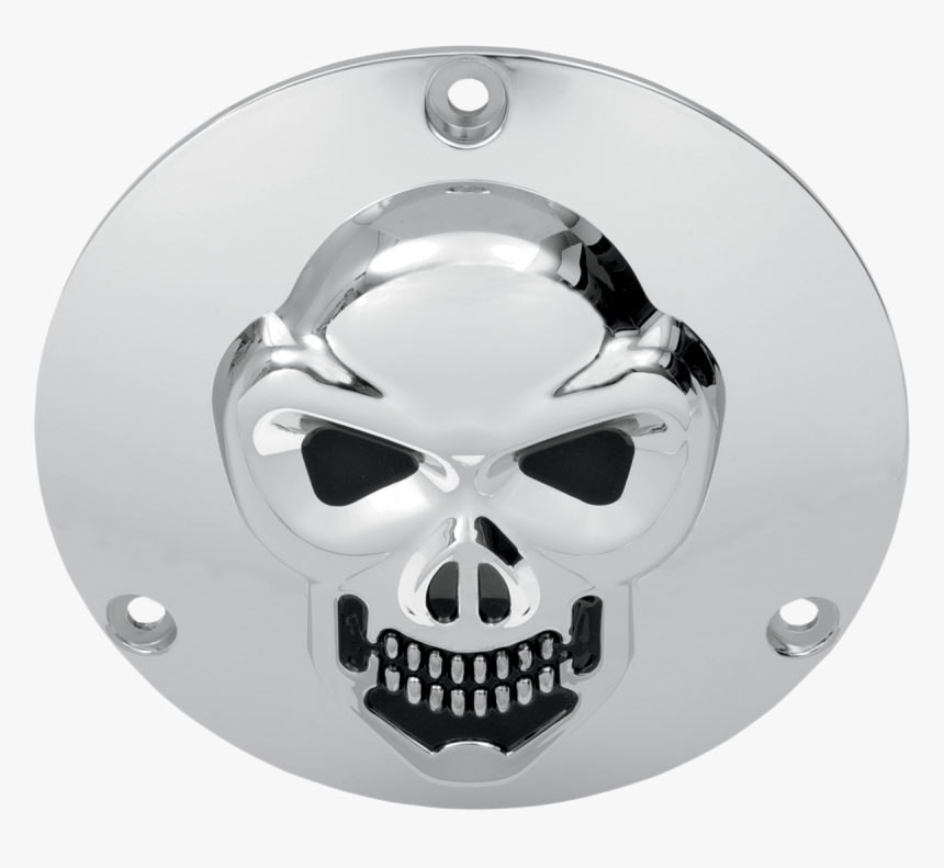 Drag Specialties Chrome 3 D Skull 3 Hole Derby Cover - Harley-davidson, HD Png Download