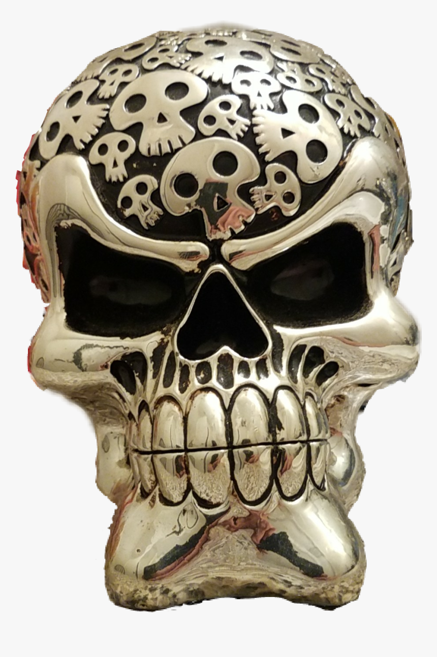 #picsart #sticker #mysticker #skull #shiny #silver - Skull, HD Png Download