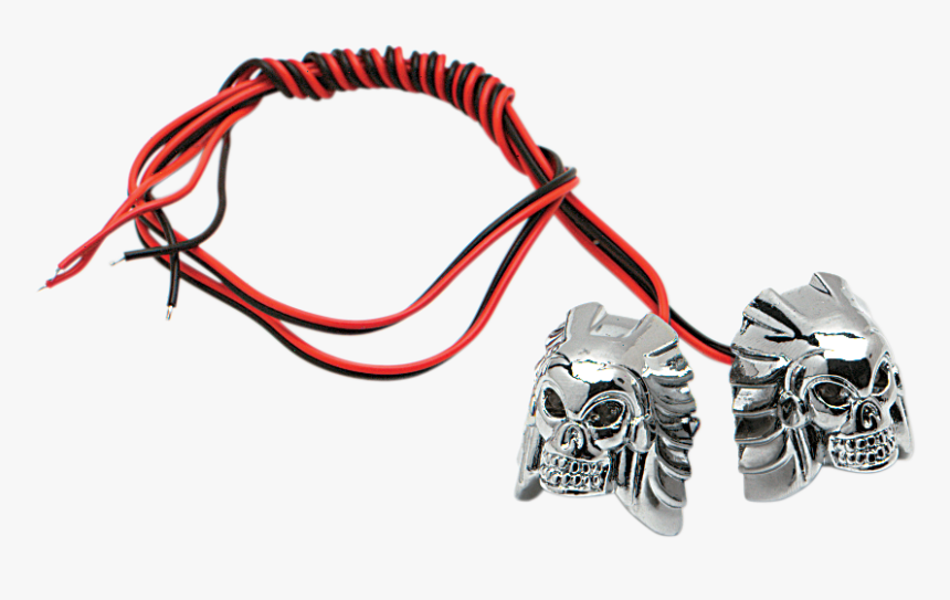 K&s Technologies Blue Led Chrome Skull License Plate - Motorcycle, HD Png Download