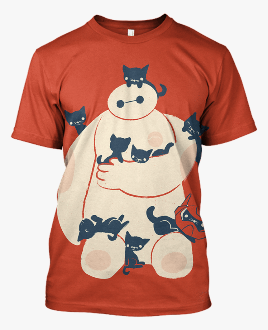 Gearhuman 3d Baymax Big Hero 6 Tshirt - Baymax Con Gatos, HD Png Download