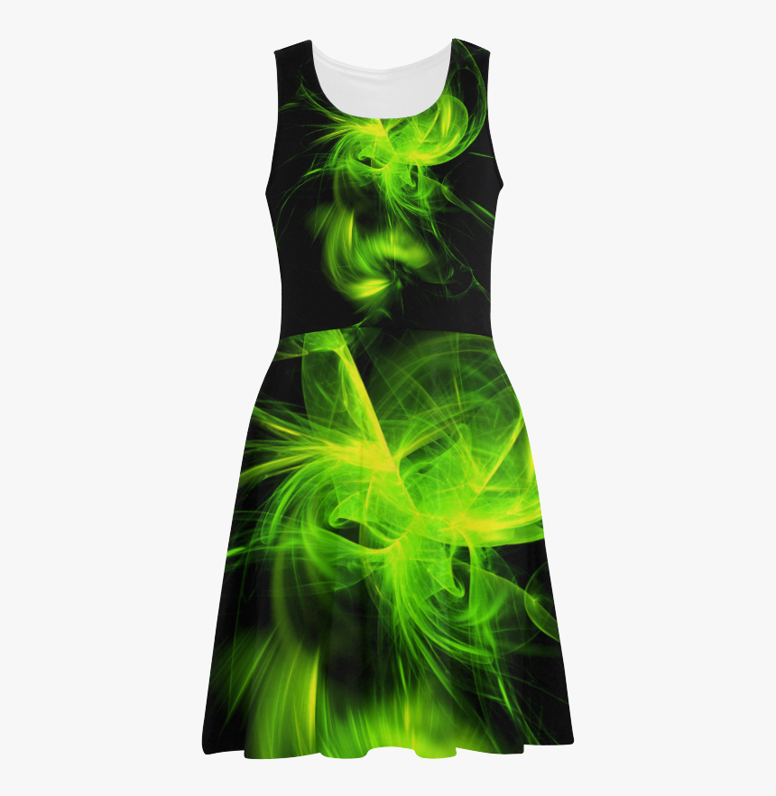 Green Flame Fractal Atalanta Sundress - Cocktail Dress, HD Png Download