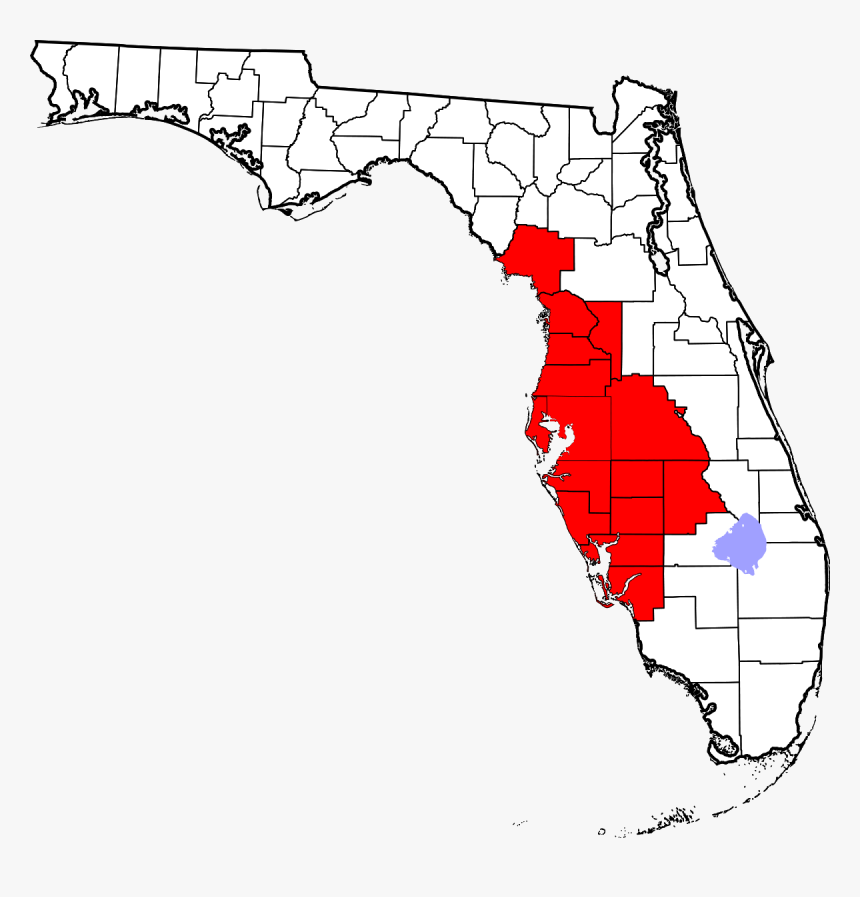 Okeechobee Lake Map, HD Png Download