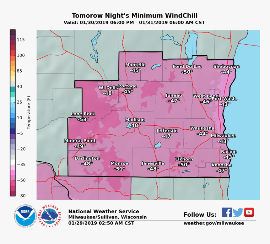 National Weather Service Wind Chill Wednesday Night - Nor Easter March 2018, HD Png Download