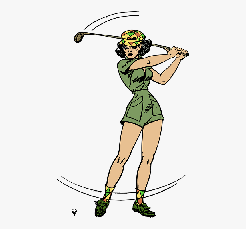 Female, Golf, Golfer, Pinup, Retro, Woman - Female Golfer Transparent Background, HD Png Download