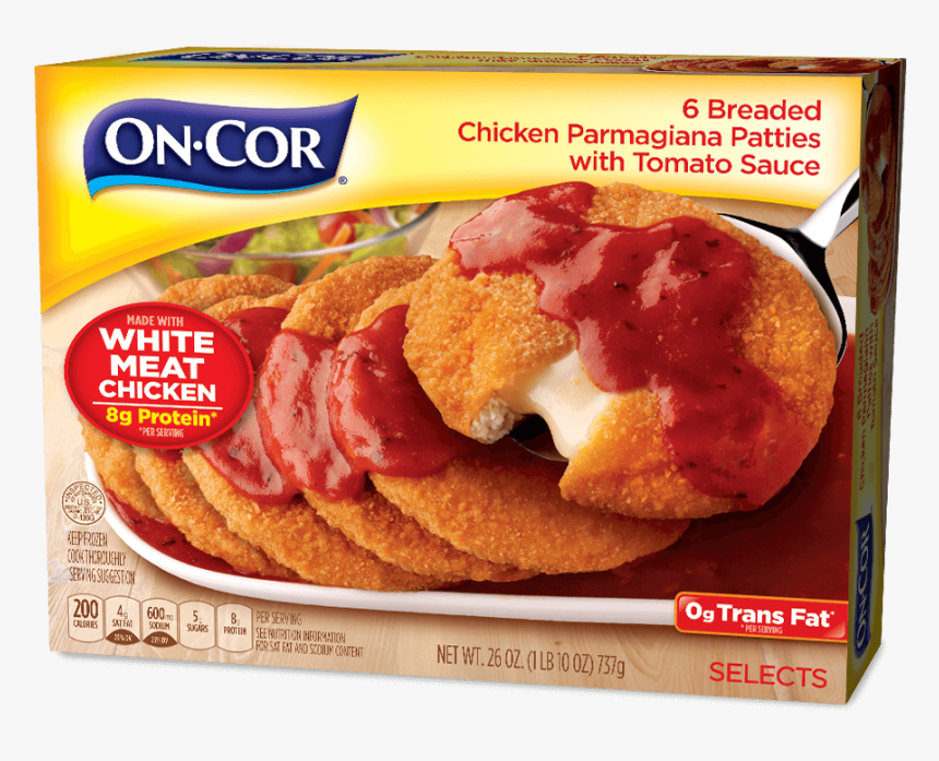 6 Breaded Chicken Parmagiana Patties With Tomato Sauce - Frozen Chicken Parmesan Patties, HD Png Download