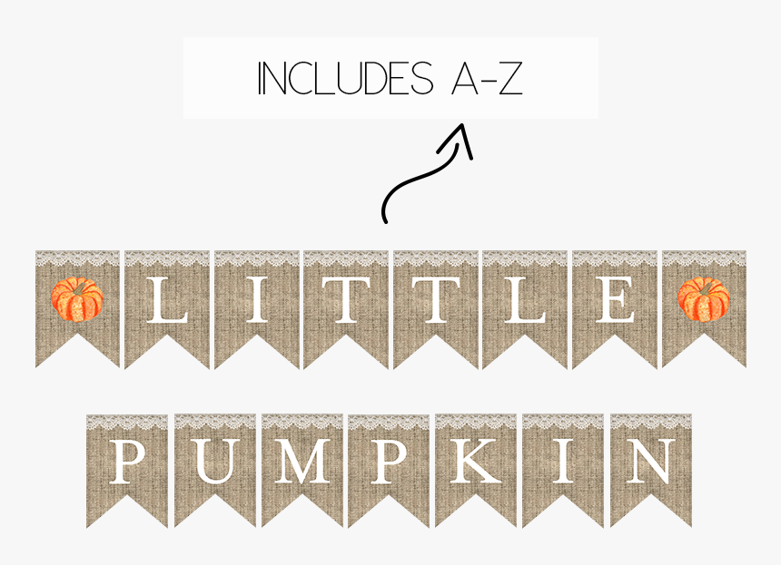 Rustic Burlap Little Pumpkin Banner - Paper, HD Png Download
