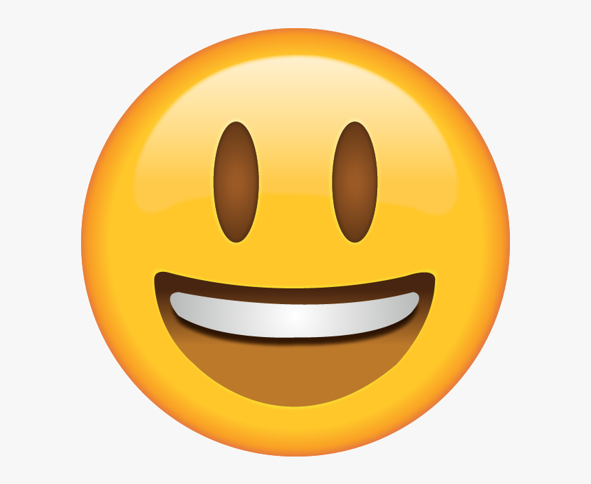 Download Smiling Emoji With Eyes Opened - Smiling Emoji, HD Png Download