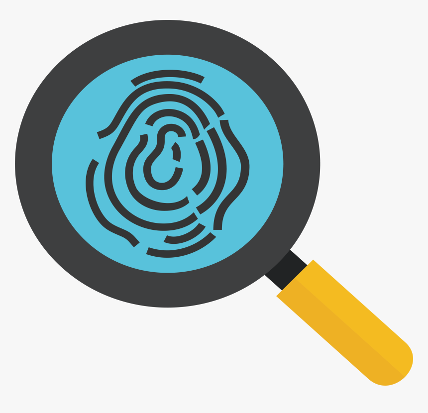 Black And White Library Icon Search Alignment Transprent - Fingerprint Magnifying Glass Icon, HD Png Download