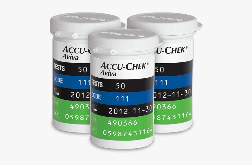 Three Accu-chek Aviva Plus Blood Glucose Test Strip - Accu Chek Aviva Plus, HD Png Download