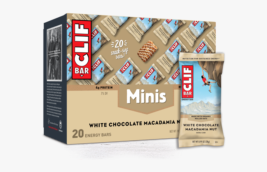 White Chocolate Macadamia Nut Flavor Minis Packaging - Clif Bar, HD Png Download