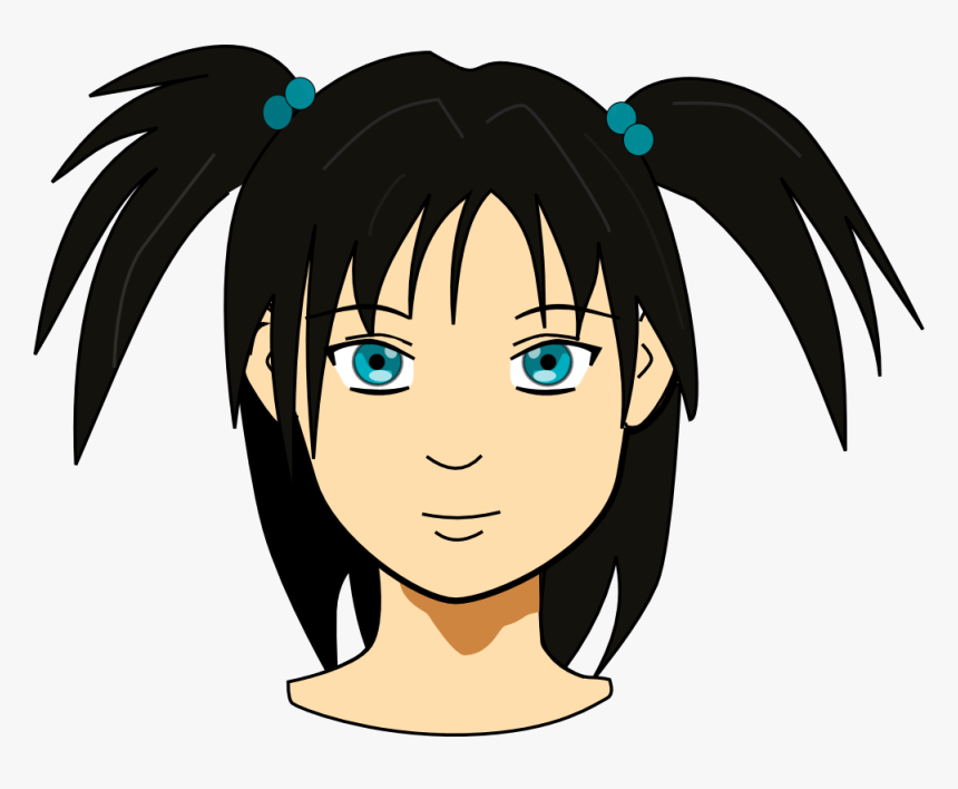 Hairstyle,black Hair,hair - Cliparts Head, HD Png Download