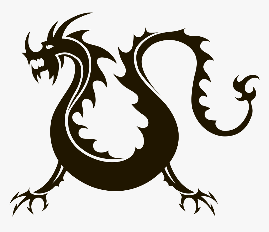 Chinese Dragon Clip Art - Silhouette Chinese Dragon Icon Png, Transparent Png