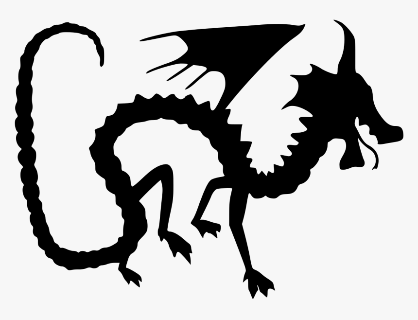 Dragon Silhouette Clip Art - Illustration, HD Png Download
