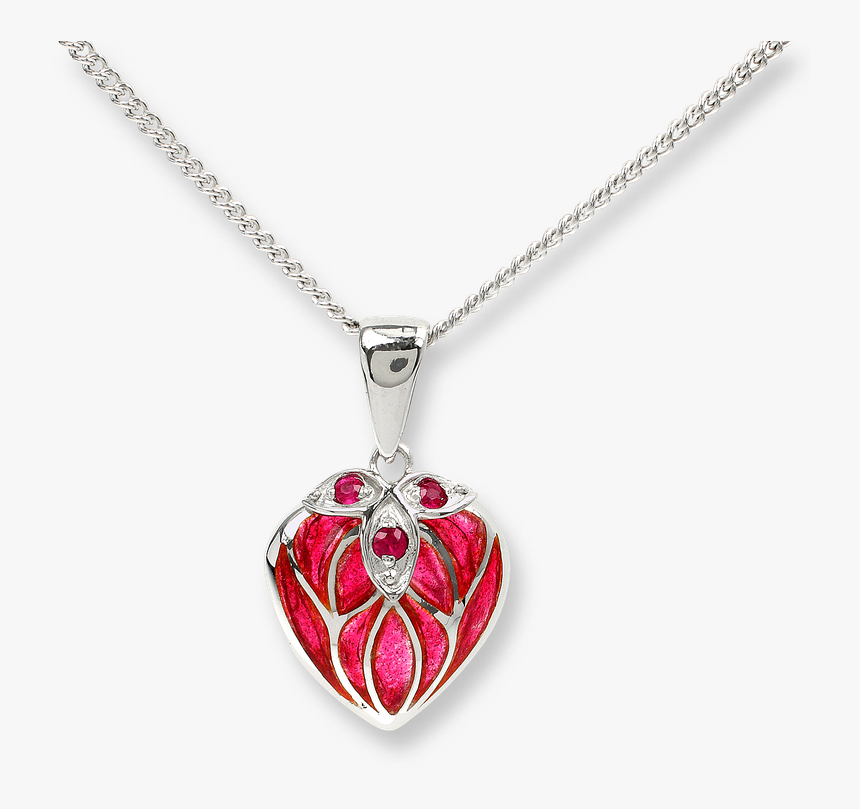Nicole Barr Designs Sterling Silver Heart Necklace-red - Pendant With Transparent Background, HD Png Download