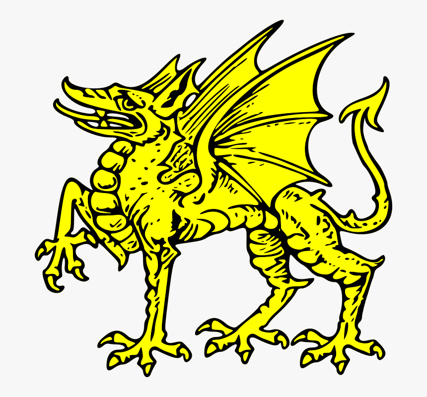 Free Vector Dragon Clip Art - Coat Of Arms Dragon Transparent, HD Png Download