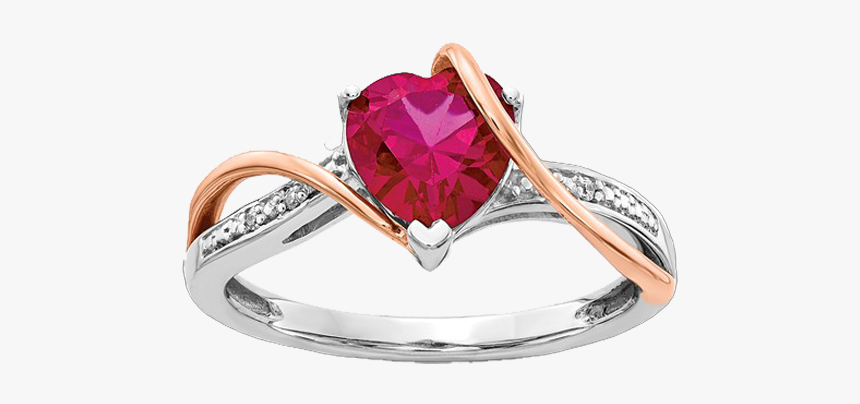 Two Tone Ruby Heart Ring - Pre-engagement Ring, HD Png Download
