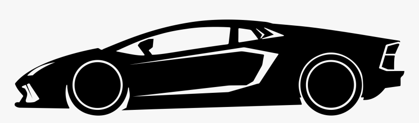 Clipart - Lamborghini Black And White Png, Transparent Png