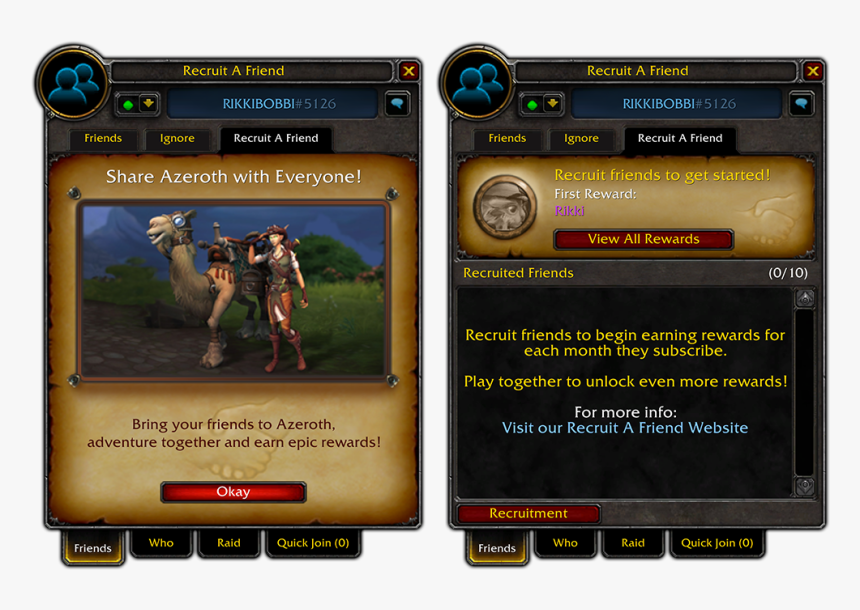 Wow Recruit A Friend 8.2 5, HD Png Download