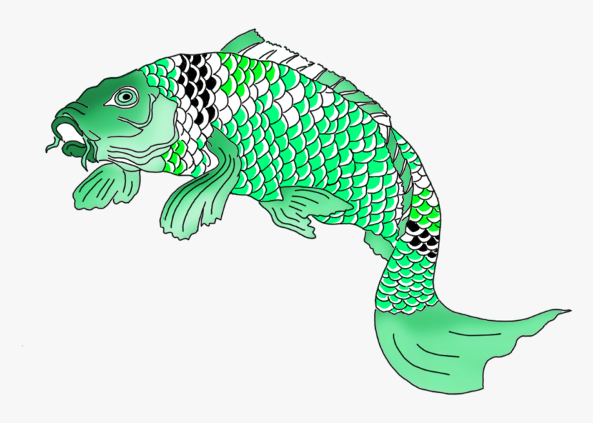 Fish Cliparts Png Green - Japanese Fish Drawing Png, Transparent Png