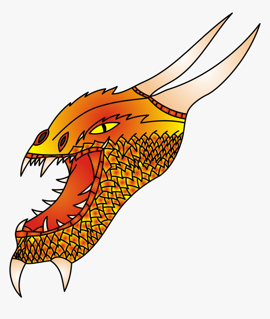 Transparent Dragon Horns Png - Dragon Head No Background, Png Download