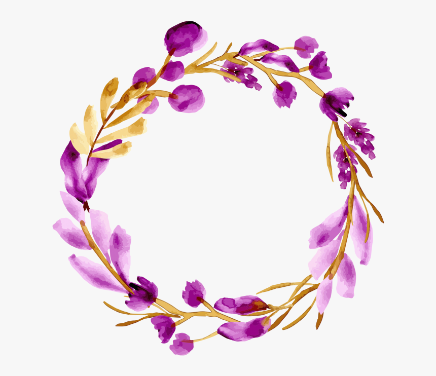 Watercolor Purple Flower Decoration Png - Floral Watercolor Purple Png, Transparent Png