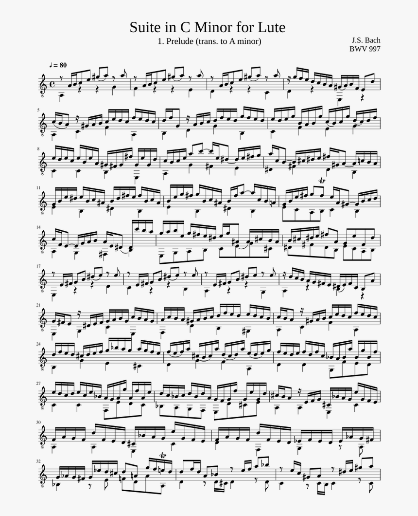 Bwv 997 Prelude Guitar, HD Png Download