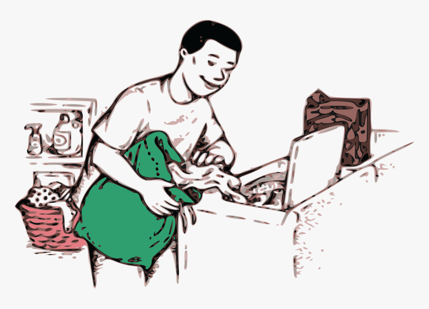 Free Clipart Of A Boy Doing Laundry - Doing The Laundry Clipart, HD Png Download