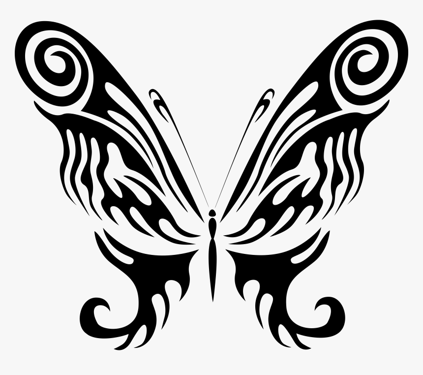 Butterfly Clip Art Openclipart Portable Network Graphics - Black Colour Butterfly In Yellow Background, HD Png Download