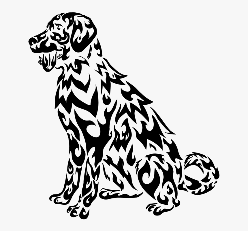Labrador Line Drawing At Getdrawings - Tribal Labrador Tattoo Designs, HD Png Download