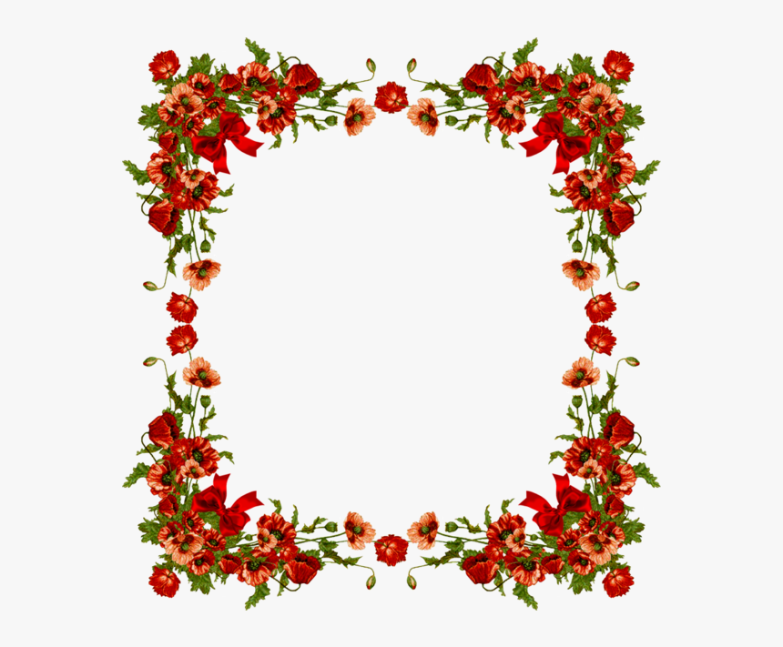 Poinsettia Flower Border Png, Transparent Png