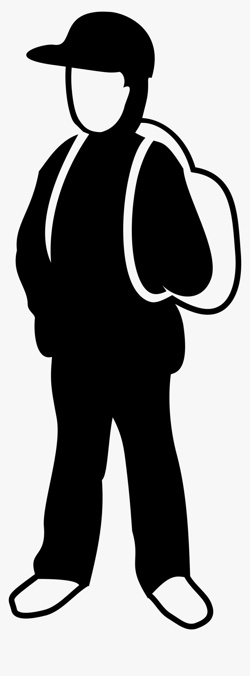 Simple Schoolkid Outline Clip Arts - Hombre Con Mochila Png, Transparent Png